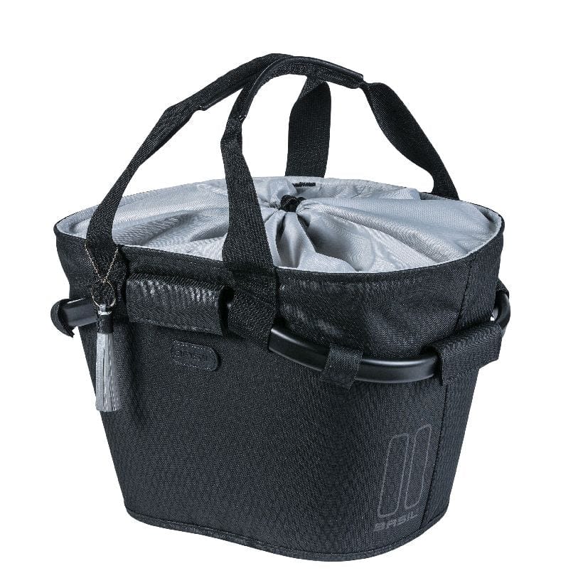 Basil Noir Carry All Front Basket Midnight Black