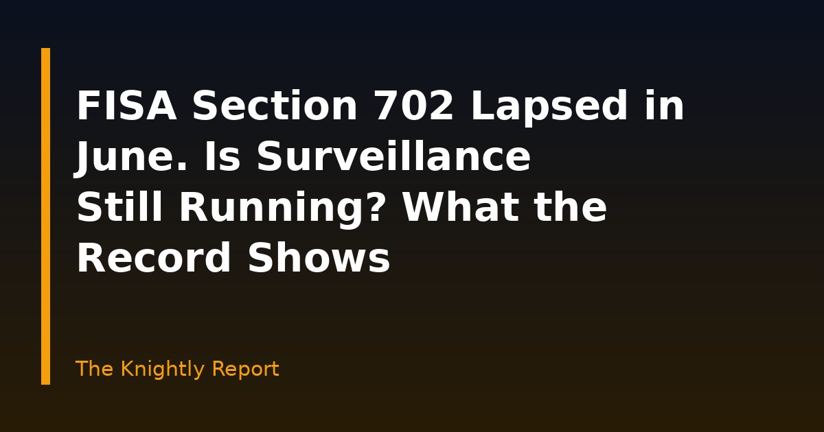 Illustration of a shield and eye over a digital network with the label Section 702
