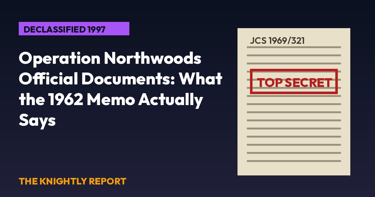 Title card: a stamped Top Secret Joint Chiefs memo with the words Operation Northwoods