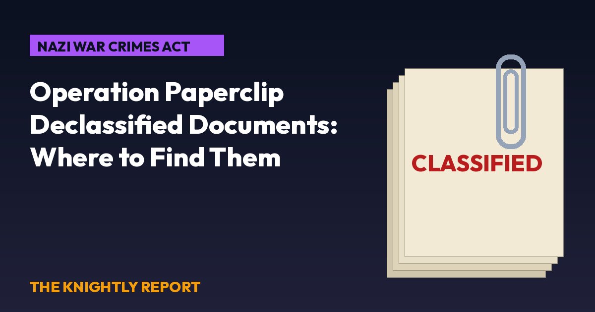 Title card: a paperclip on a stack of files stamped Classified