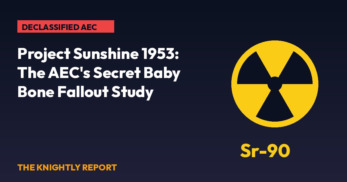 Title card: a radiation symbol labeled Sr-90 beside the title Project Sunshine 1953