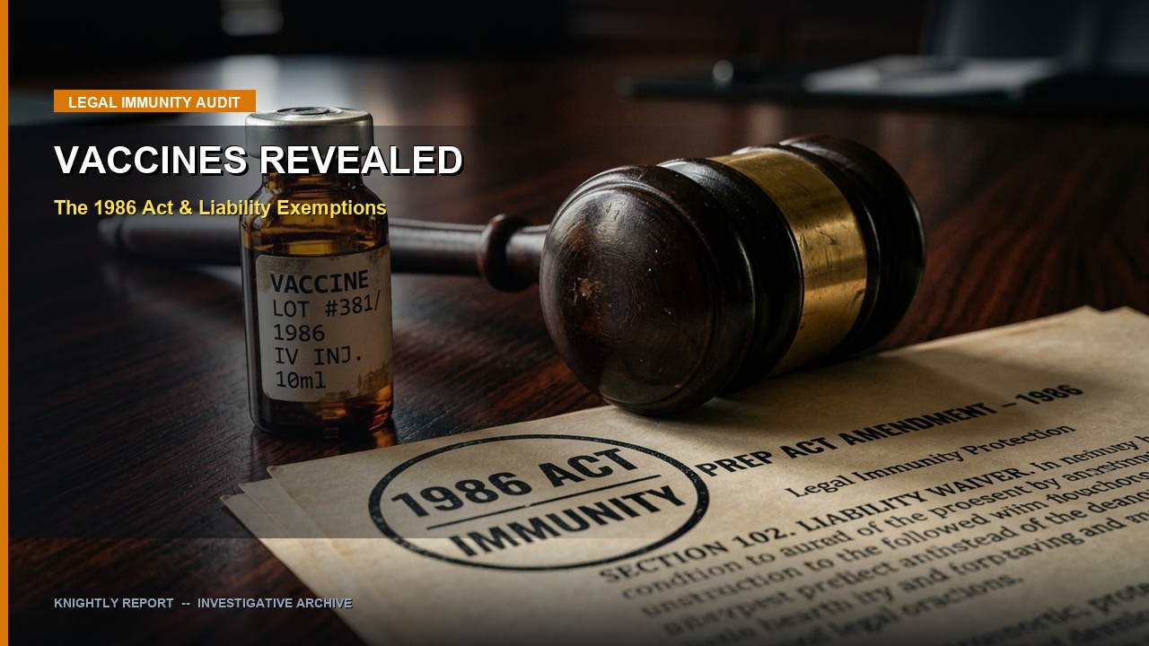 Vaccines Revealed: Big Pharma's 1986 Legal Shield, The FDA User-Fee Cartel, and the Death of Informed Consent