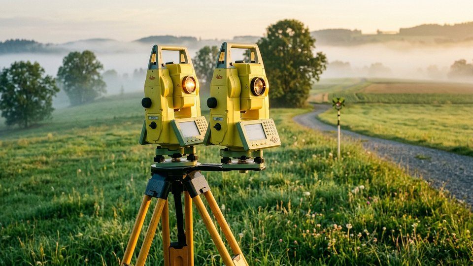 Leica total station on tripod